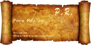 Pere Róza névjegykártya